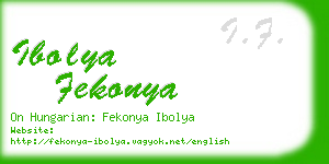 ibolya fekonya business card